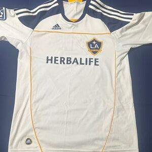 Adidas White and Navy LA Galaxy Jersey